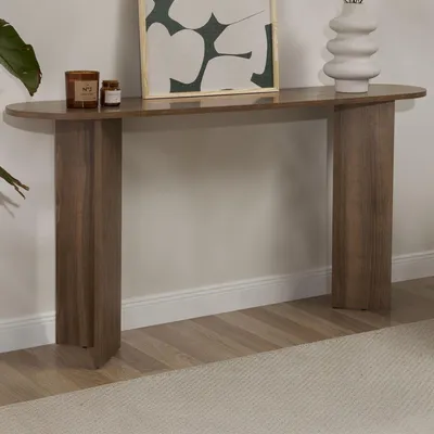 Image de Cercino - Console, 150x35x75 cm Noyer Marron, 1 Étagère