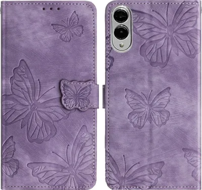 Produktbild von Samsung Galaxy S25 Edge Hülle - Coverup Schmetterlinge Klapphülle - Violett