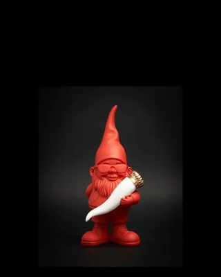 Image de Statue nain rouge porte-bonheur 12 cm