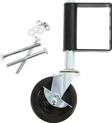 Produktbild von Wiltec Torrolle mit Bremse bis 100 kg Traglast, Torlaufrolle mit Gummirad, Schiebetorrolle aus pulverbeschichtetem Material, Lenkrolle für Schiebetor und Gartentor