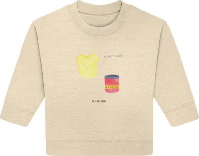 Produktbild von Mr. & Mrs. Panda Organic Baby Pullover Toast Marmelade 6. - 12. Monat - Natural Raw - Geschenk, Dreamteam, Toastbrot, Süß, Brot, Bullover, Lustige Sprüche