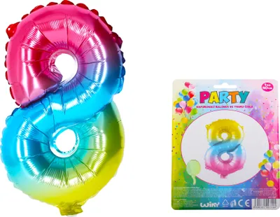 Immagine prodotto di Pallone gonfiabile - numero 8 arcobaleno