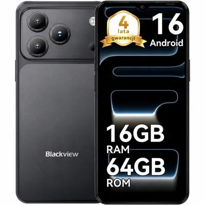 Zdjęcie produktu dla Telefon komórkowy Blackview WAVE 7C 2026 bez umowy, 6,56", Android 16, 16 GB + 64 GB / karta TF do 2 TB, Face ID, bateria 5000 mAh, aparat 32 MP, dwie karty SIM, Wi-Fi 5, IP54