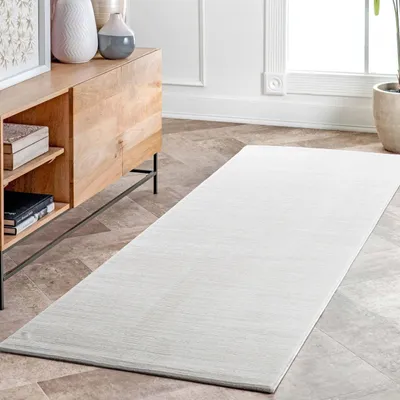 Produktbild von Teppich Wohnzimmer Kurzflor Einfarbig Modern 3D Struktur Magie des Lichtes Kollektion Lima Weiß Creme 120x170 cm