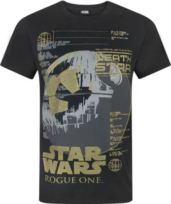 Immagine prodotto di Star Wars Herren Rogue One Metallic Death Star T-Shirt NS4124 (M) (Bunt)