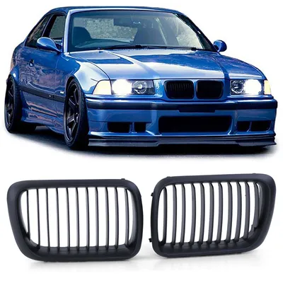 Sport Kühlergrill Doppelsteg SCHWARZ MATT passend für BMW E36 Facelift 1996-1999 – Produktansicht