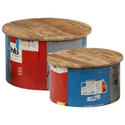 Image de Tables basses 2 pcs. Bois massif mangue