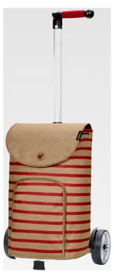 Produktbild von Einkaufstrolley - Shopper Eske rot 47 L Handwagen, modern, nachhaltig, Aluminium, ergonomischer Griff, höhenverstellbar, Kugellager-Räder