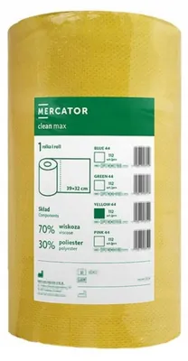 Zdjęcie produktu dla Ręcznik papierowy Mercator żółty czyściwo włókninowe clean max żółte 32cm 44m 112