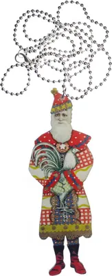 Produktbild von Nikolaus Halskette Kette 80cm Miniblings Holz gelasert Weihnachten Weihnachtsmann