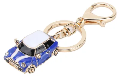 Produktbild von Schlüsselanhänger-Anhänger, Mini-Metall, dekorativ, niedlich, in Autoform, als Geschenk, modische Handtasche, Rucksack-Dekoration (dunkelblau)