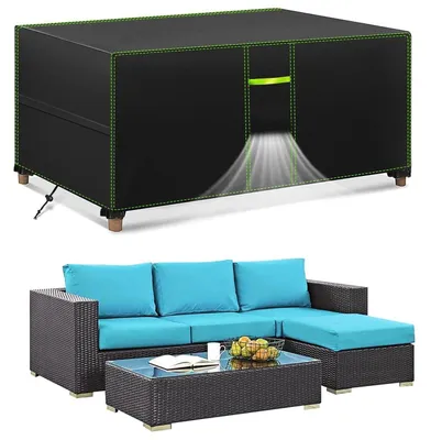 Obrázek produktu pro Ochranný obal na zahradní nábytek, vodotěsný, 420D, vhodný pro použití v zimě, rozměry 190x140x90 cm, černý