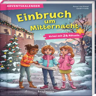 Produktbild von Krimi-Adventskalenderbuch: Einbruch um Mitternacht – zum Lesen und Rätseln, für Kinder ab 8 Jahren, ohne Schokolade
