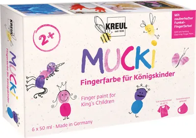 Produktbild von KREUL 23051 KREUL prstová farba "MUCKI" pre kráľovské deti, 50 ml, sada 6 ks