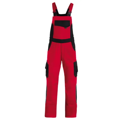 Produktbild von FHB ECKHARD Latzhose Arbeitshose rot-schwarz 66