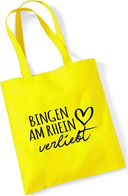 Produktbild von Huuraa Jutebeutel Nidderau verliebt 10 Liter Yellow Baumwolle Tasche Geschenkidee