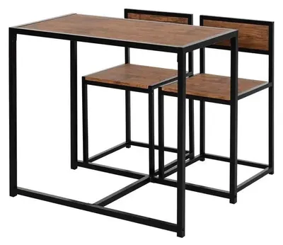 Obrázek produktu pro Sada barových stolů, 3 díly – Vysoký barový stůl s 2 barovými židlemi – 90 x 47 x 76 cm – Dřevěná konstrukce – Vhodné do kuchyně a jídelny – Armádově zelená barva