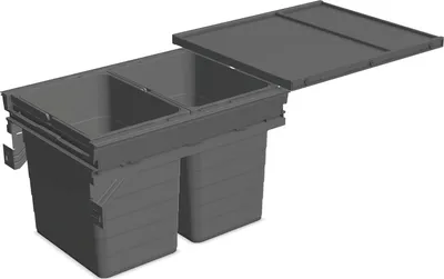 Produktbild von Ninka Mülltrennsystem Set eins2fünf - Einbaumülleimer 2 Fächer für KB 450/NL 500, grau