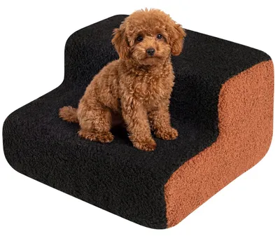 Immagine prodotto di Rampa per cani a 2 gradini con rivestimento lavabile e base antiscivolo