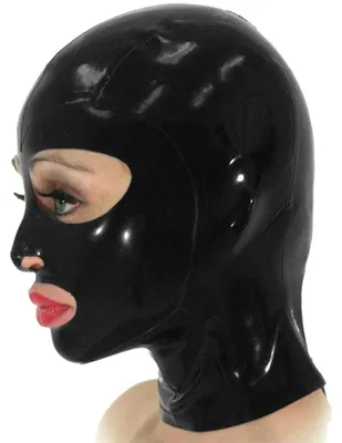 Produktbild von Latex Cosplay Haarmaske mit großen Augen und Reißverschluss