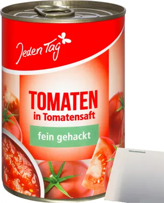Produktbild von Jeden Tag Pizzatomaten gehackt (425ml Dose) + usy Block