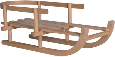 Image de Traîneau de poupée en bois, L : 46cm/L : 20cm