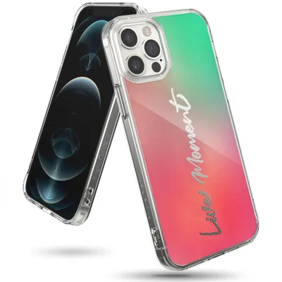 Produktbild von Ringke Fusion Design Gepanzerte Hülle Mit Gel-Rahmen Iphone 12 Pro Max Rosa-Grün (Gnap0028)