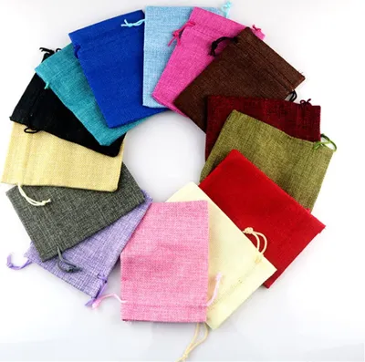 Produktbild von 50 stück Jutesäckchen Jutebeutel Natur Säckchen Geschenksäckchen Schmuck Taschen Jute Sack,7 x 9cm,Lila