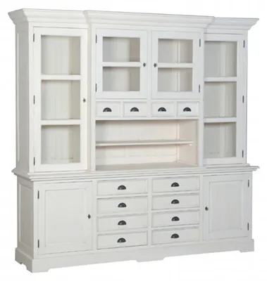 Produktbild von Großer Shabby Chic Landhaus Stil Schrank mit 6 Türen und 12 Schubladen - Buffetschrank - Schrank Esszimmer