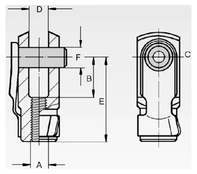 Produktbild von Gabelkopf Gabelgelenk Sicherungsbolzen für Gasdruckfeder, M5 x 20mm