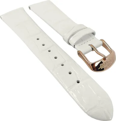 Produktbild von Lotus Uhrenband 19mm | Leder Kroko Prägung glänzend, weiß L18305/1