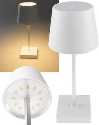 Produktbild von ChiliTec Tischleuchte Akku 26cm Dimmbar Led Tischlampe Licht Warmweiß aufladbar USB-C Touch Schalter kabellos Weiß