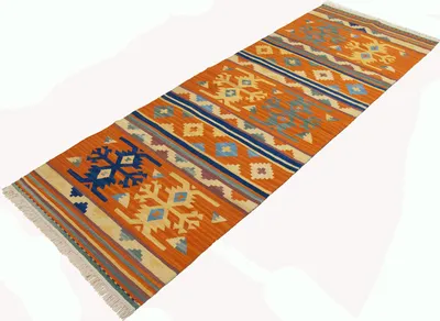 Immagine prodotto di kilim indiano moderno autentico originale 198x69 cm