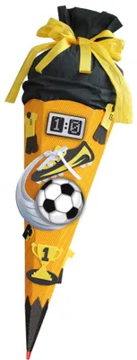 Obrázok produktu pre Sada na výrobu školských tašiek "Schultüte" s motívom futbalu, žlto-čierna, 68 cm