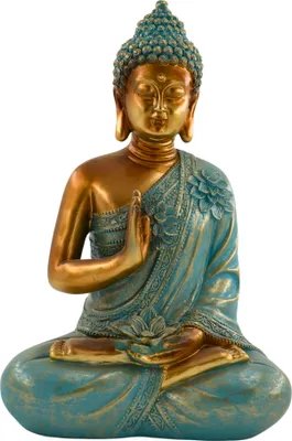 Produktbild von Avalokiteshvara in Mintgrün, Elegante Buddha Skulptur, 31,5 cm