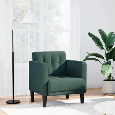 Produktbild von Sessel mit Armlehnen, dunkelgrün, 53 cm, Stoff, Möbel, Stühle, Sessel, 14.95 kg