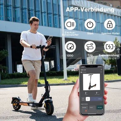 Zdjęcie produktu dla Hulajnoga elektryczna MEGA MOTION Hulajnoga elektryczna z homologacją drogową Hulajnoga elektryczna ABE 8,5 cala z torbą, 400W, APP, 20KM/H, 7.8AH, składana, podwójne hamulce, 15KG