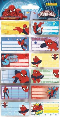 Produktbild von Marvel Spider Man Sticker Namensschilder Schul Buch Heft Beschriften Etikett