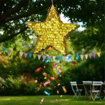 Image de Piñata étoile avec bâton et bandeau