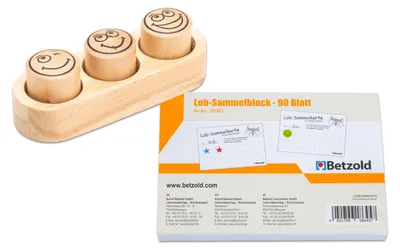 Produktbild von Betzold Belohnungsset Holzstempel und Lob-Sammelblock