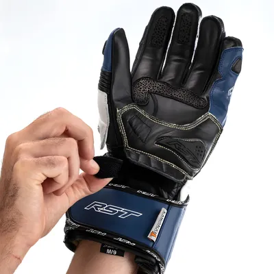 Zdjęcie produktu dla Skórzane rękawice RST TracTech Evo 4 - niebieskie/białe/czarne