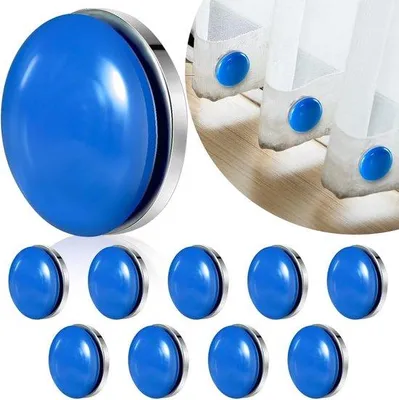 Image de 9 paires de poids magnétiques ronds imperméables pour rideaux, poids pour rideaux, rideaux, rideaux en toile, embrasses pour la douche, imperméables