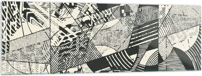 Produktbild von Bilder auf glas - Einteilig - Abstraktion Vintage Schwarz - 160x50cm - Glasbilder - Wandbilder - Bilder - Wanddekoration aus Glas - Glas Bilder - Wandbild auf Glas - GAB160x50-5052