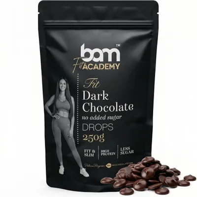 Produktbild von BAM Zartbitterschokolade ohne Zuckerzusatz - Kuvertüre - Schokoladen Drops - 250 g