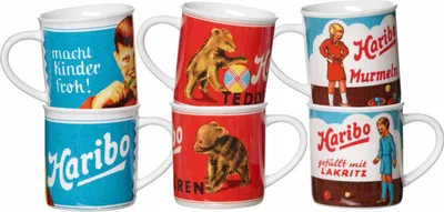 Produktbild von Becher sortiert 380ml 6er Set bunt Haribo Retro