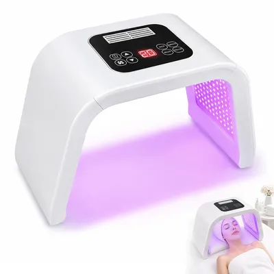 Produktbild von Faltbare LED-Lichttherapie-Maske für Gesicht & Hals, 7 Lichtfarben, einfach zu bedienen, sicheres & effektives Hautpflegegerät für Zuhause