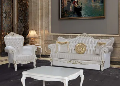 Obrázek produktu pro čalouněná pohovka Chesterfield 220x80x115, bílá textilie, JVmoebel
