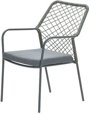 Productafbeelding van Dido dining fauteuil - carbon black - rope mosgroen - mystic grey