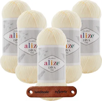Produktbild von 5 x ALIZE DIVA FINE 01 MIT LABEL