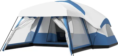 Produktbild von Fortuna Lai Camping Zelt für 6-8 Personen Familienzelt mit Vorraum und 2 Fenstern Kuppelzelt PU3000mm Blau 518x487x237cm für Outdoor Abenteuer